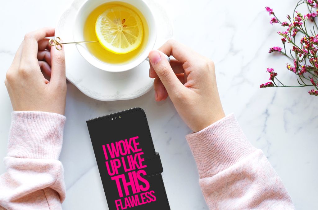 Samsung Galaxy A03 Hoesje met naam Woke Up - Origineel Cadeau Zelf Maken