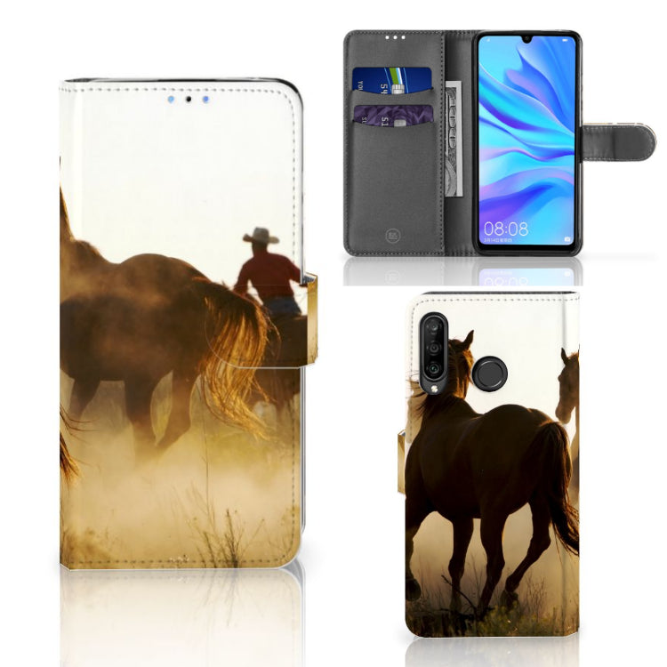 Huawei P30 Lite (2020) Telefoonhoesje met Pasjes Design Cowboy