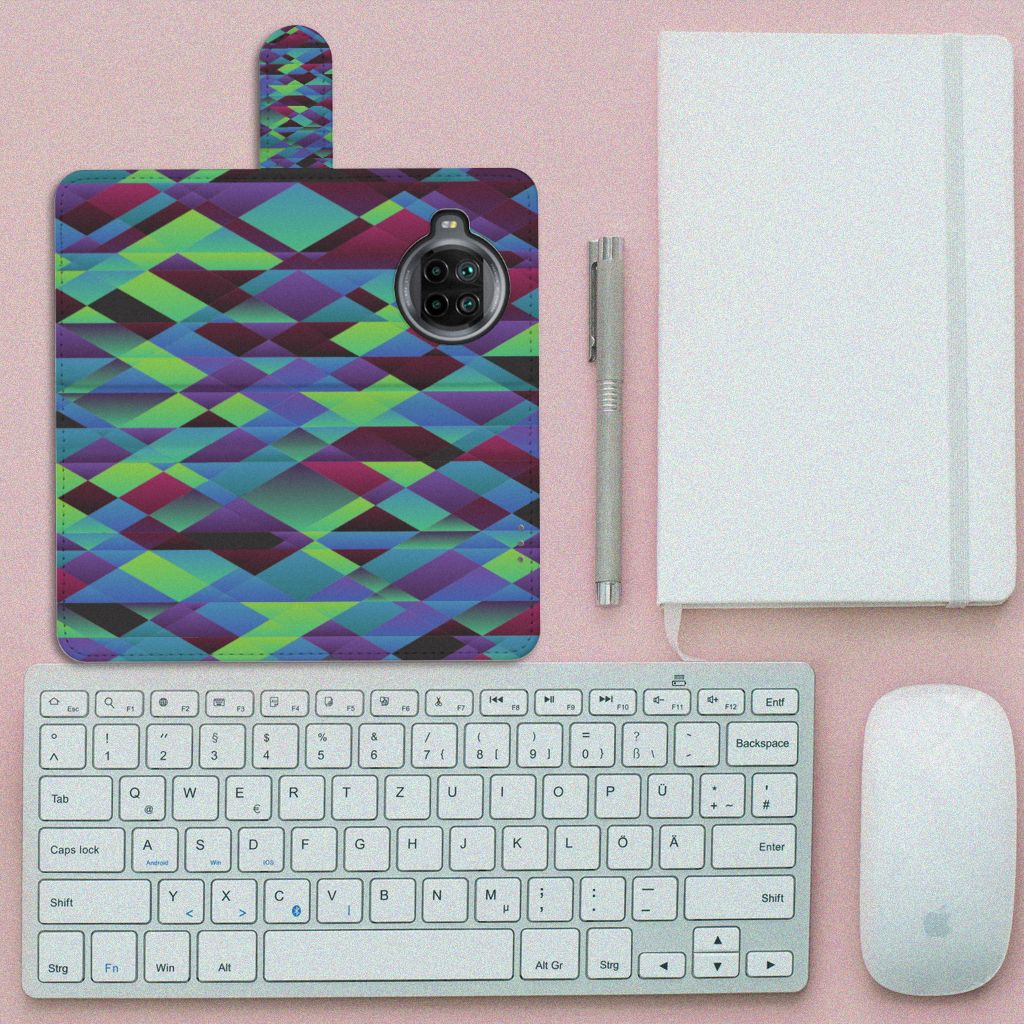 Xiaomi Mi 10T Lite Book Case Abstract Green Blue