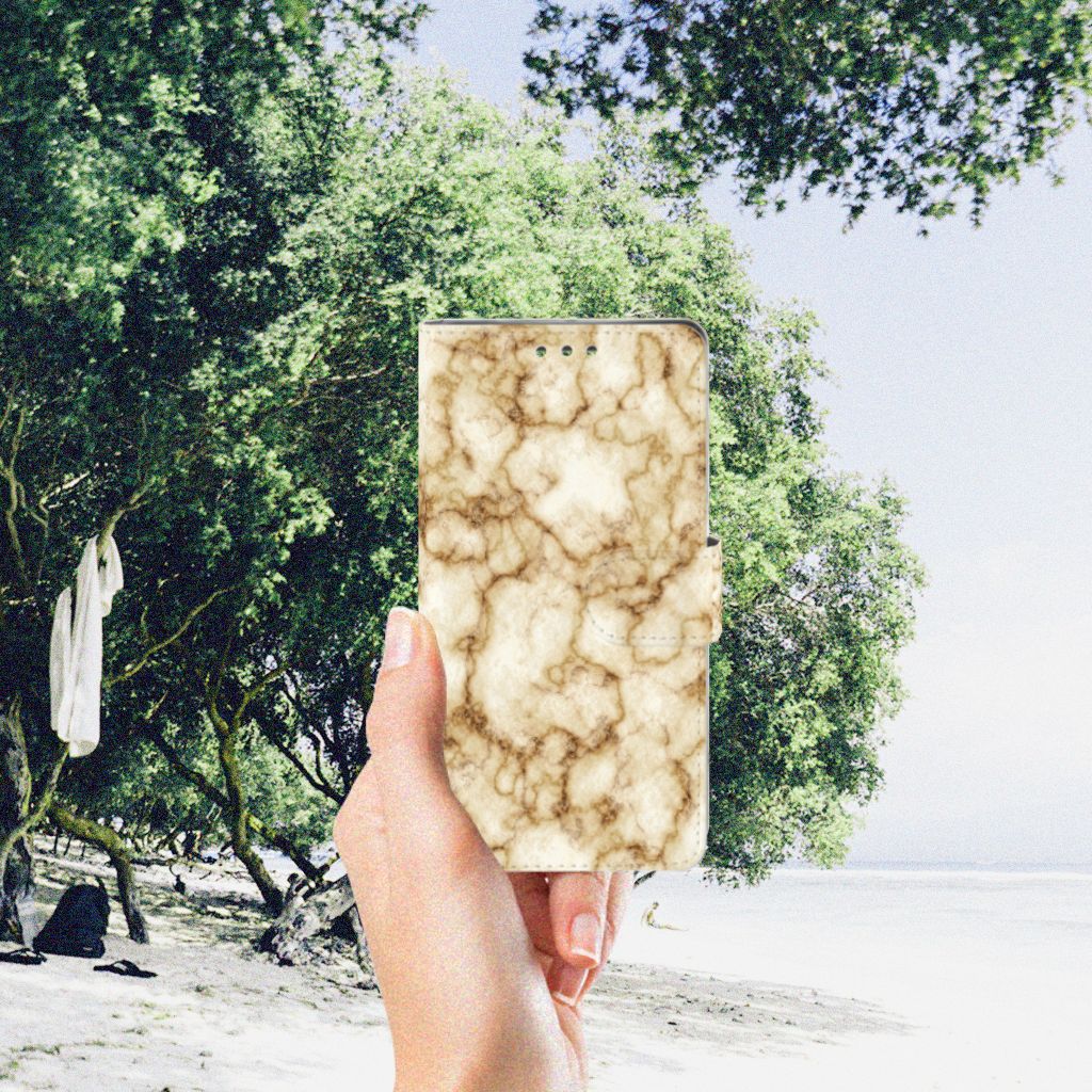 Sony Xperia XZ1 Bookcase Marmer Goud