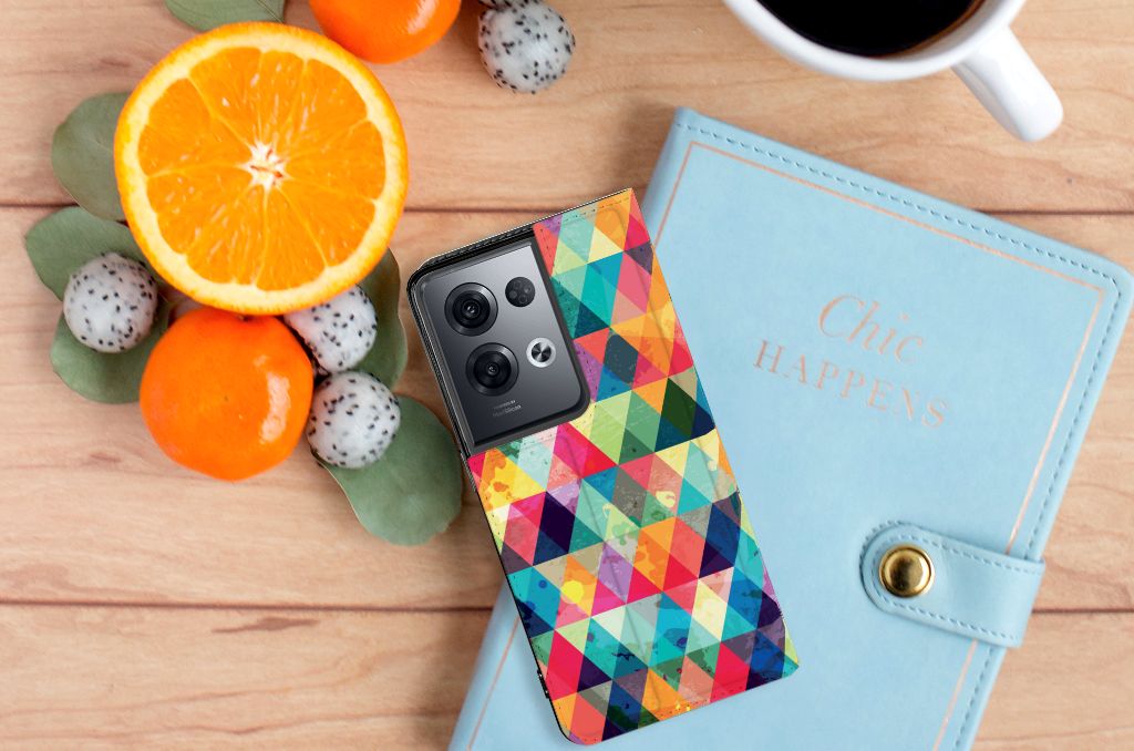 OPPO Reno8 Pro Hoesje met Magneet Geruit - B2C Telecom