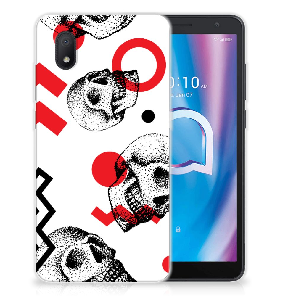 Silicone Back Case Alcatel 1B (2020) Skull Red B2C Telecom