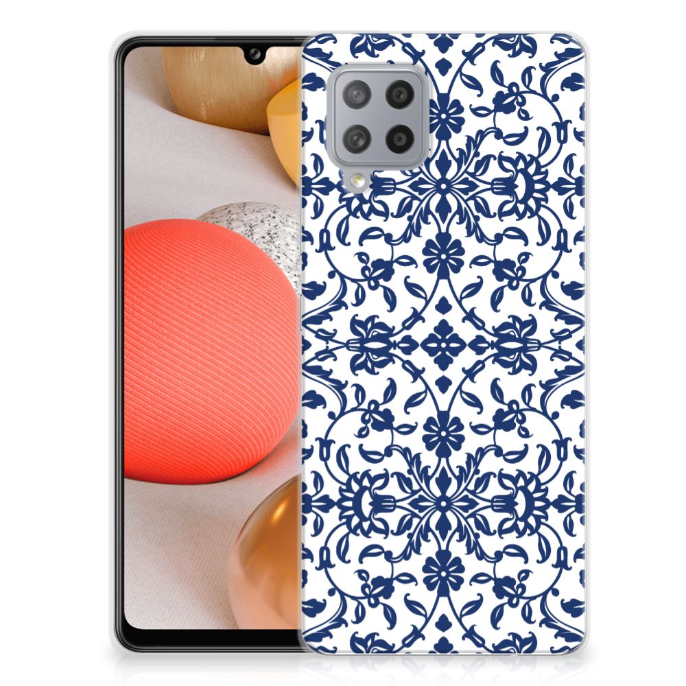 Samsung Galaxy A42 TPU Case Flower Blue