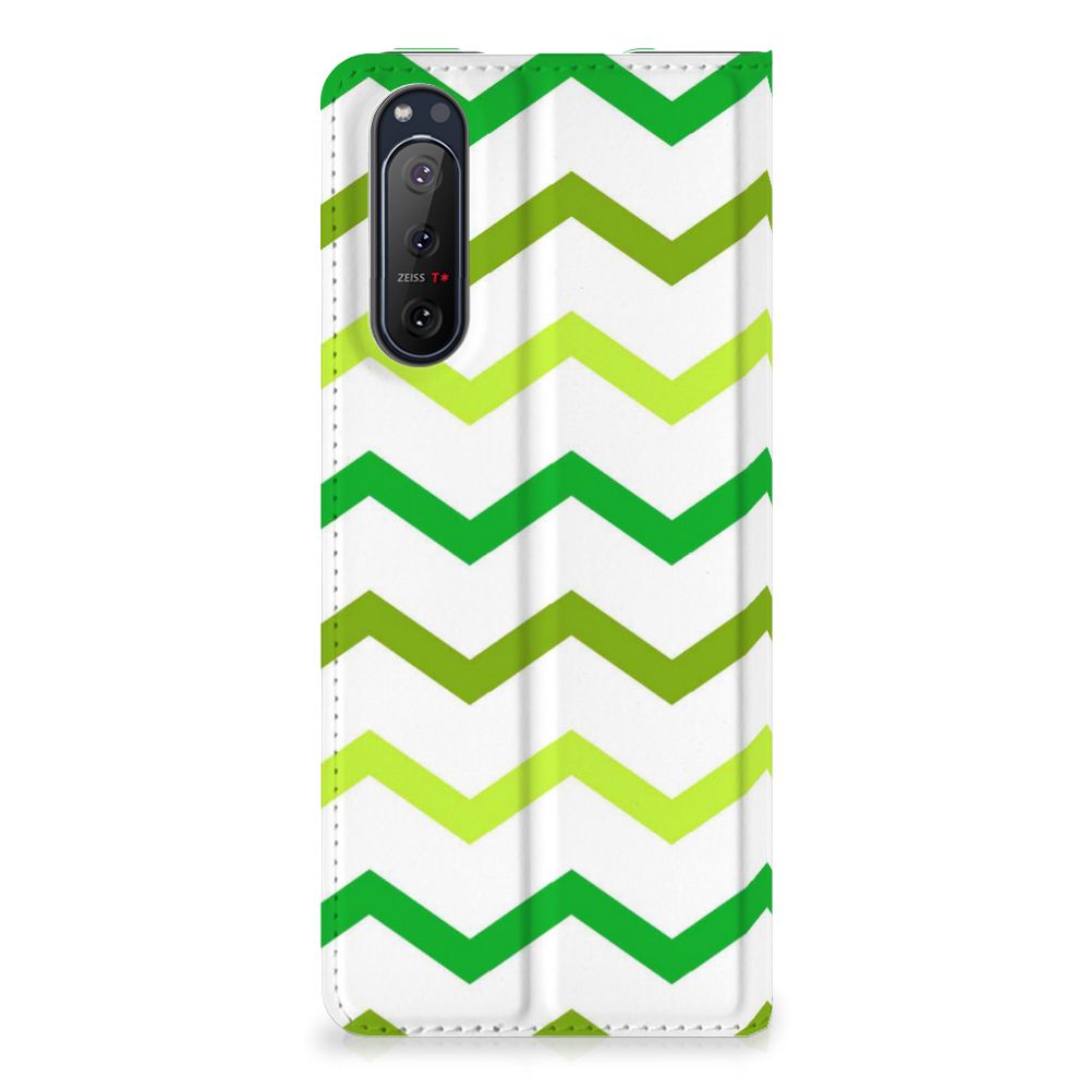 Sony Xperia 5 II Hoesje met Magneet Zigzag Groen - B2C Telecom