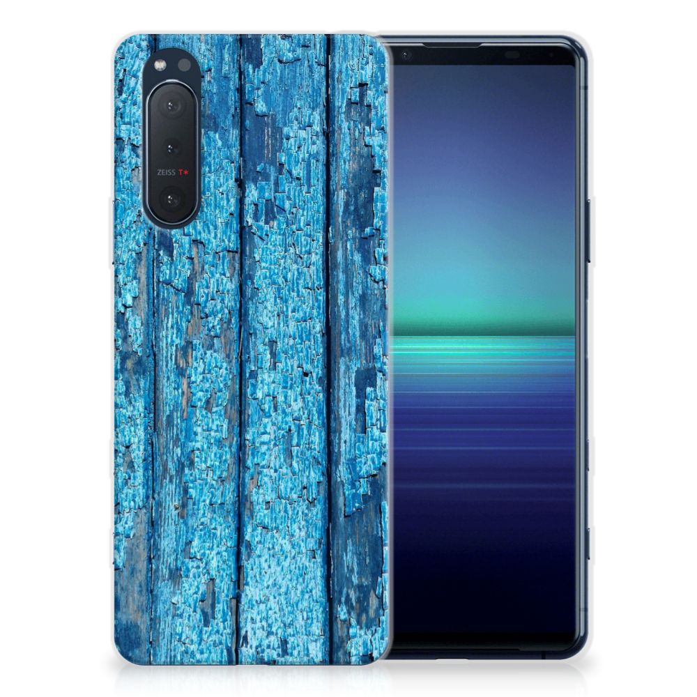 Sony Xperia 5II Bumper Hoesje Wood Blue