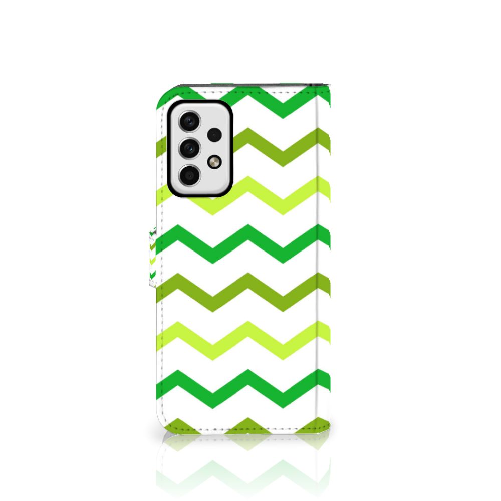 Samsung Galaxy A23 Telefoon Hoesje Zigzag Groen
