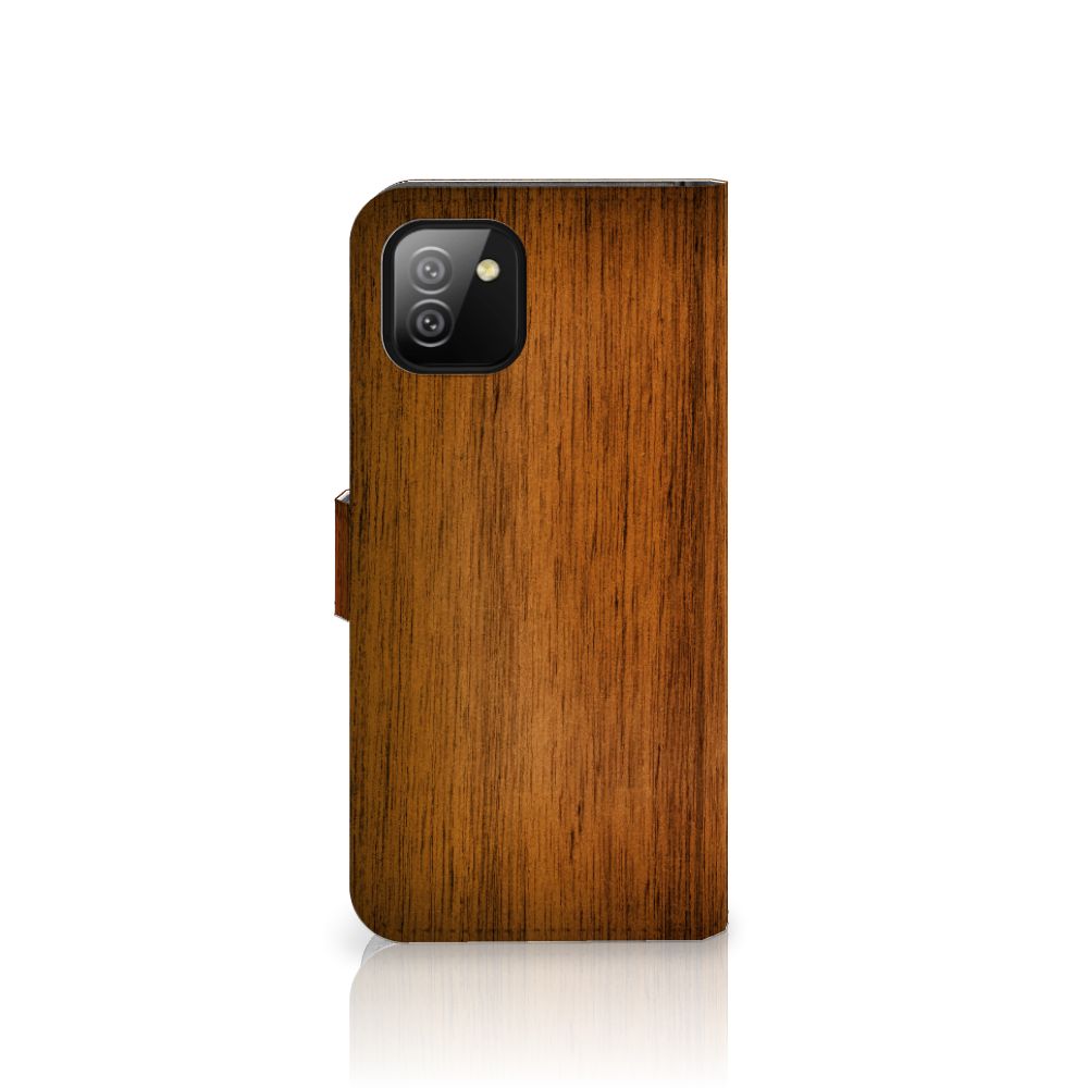 Samsung Galaxy A03 Book Style Case Donker Hout