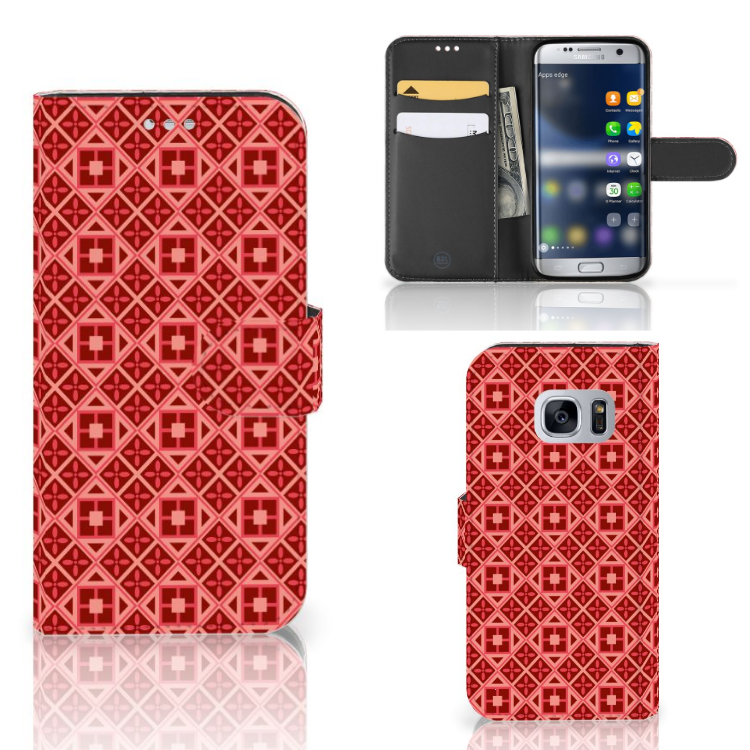 Samsung Galaxy S7 Telefoon Hoesje Batik Rood
