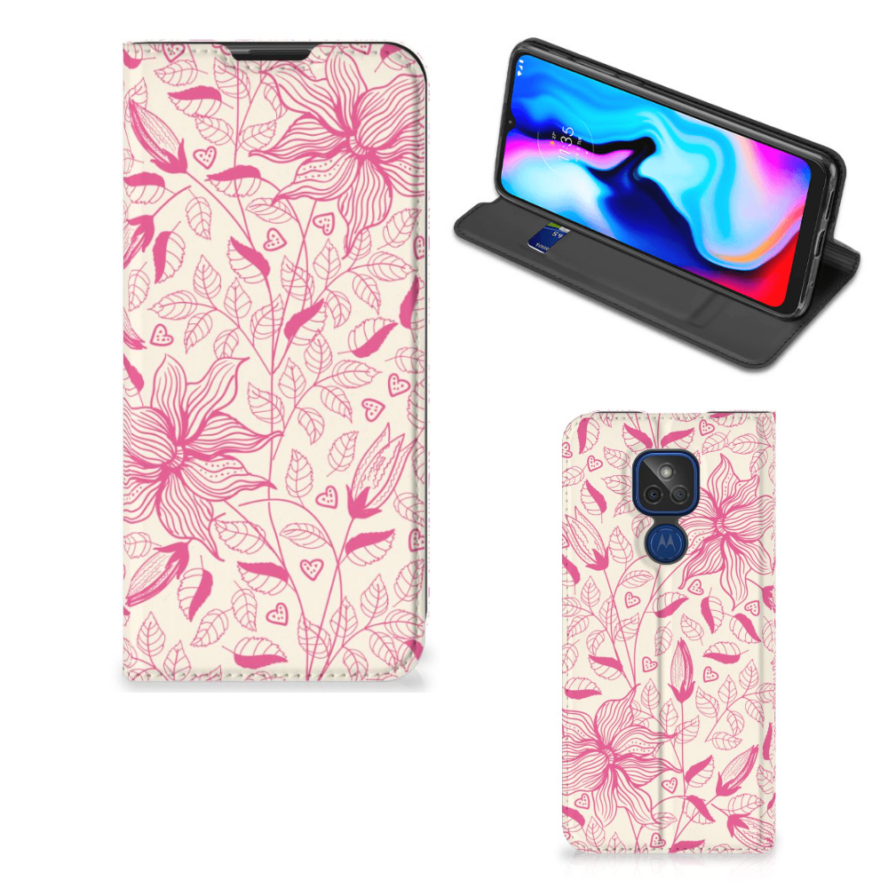 Motorola Moto G9 Play Smart Cover Pink Flowers - B2C Telecom
