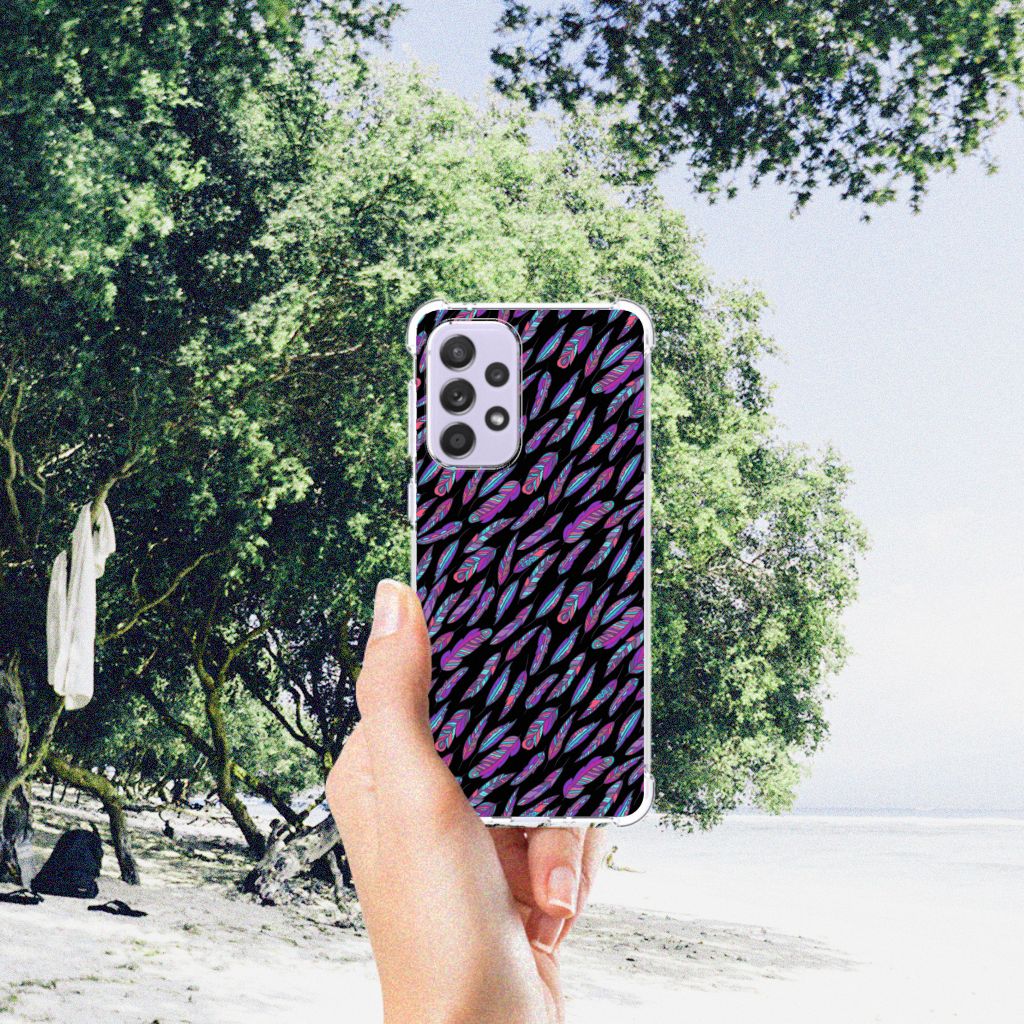 Samsung Galaxy A33 Doorzichtige Silicone Hoesje Feathers Color B2C Telecom