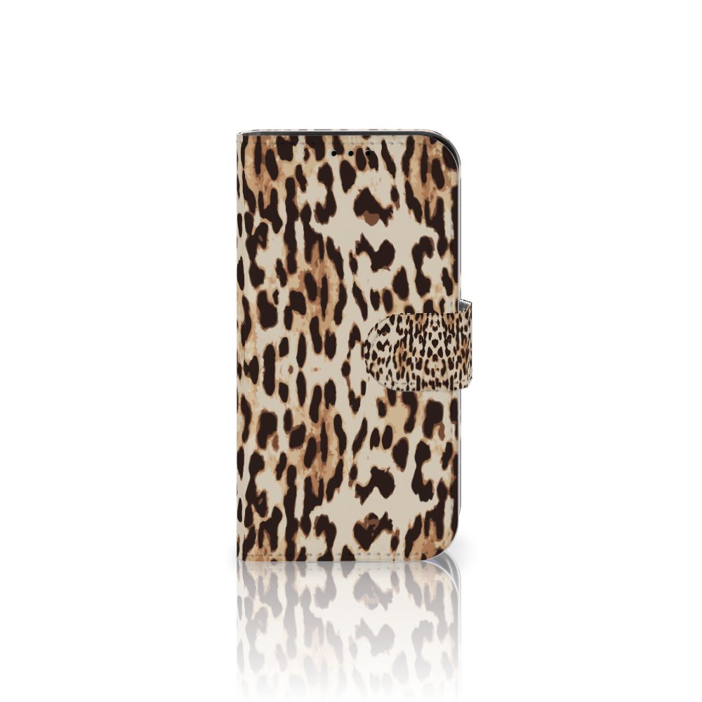 iPhone 13 Mini Telefoonhoesje met Pasjes Leopard
