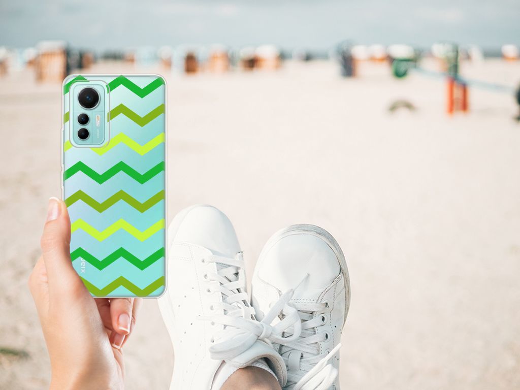 Xiaomi 12 Lite TPU bumper Zigzag Groen B2C Telecom