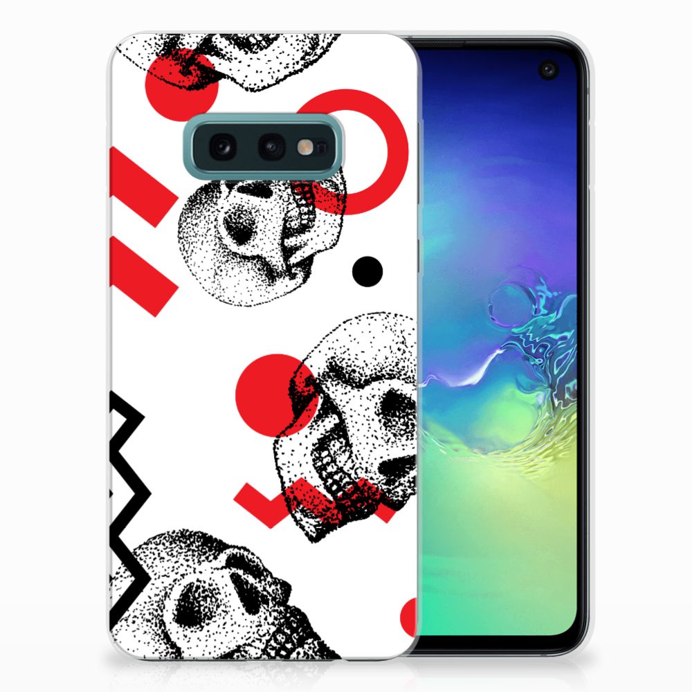 Silicone Back Case Samsung Galaxy S10e Skull Red