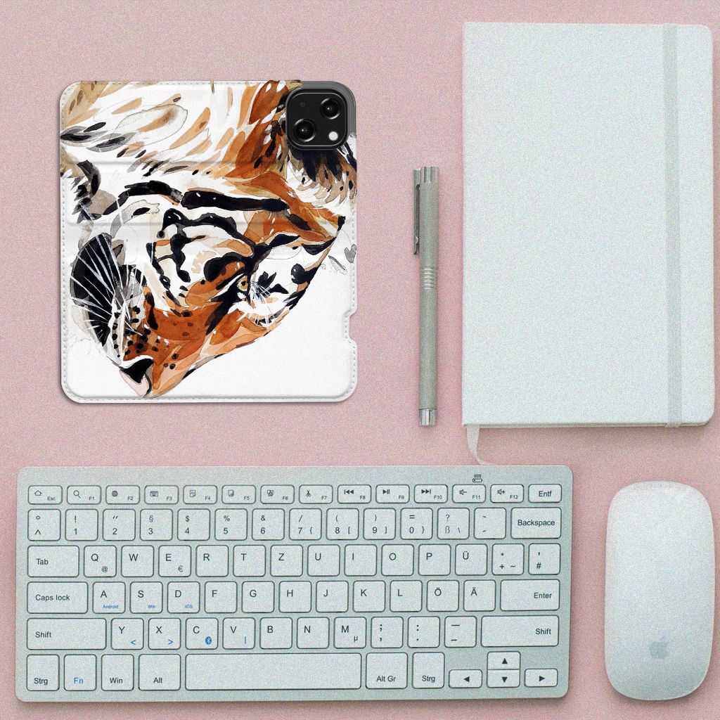 Bookcase iPhone 13 Watercolor Tiger