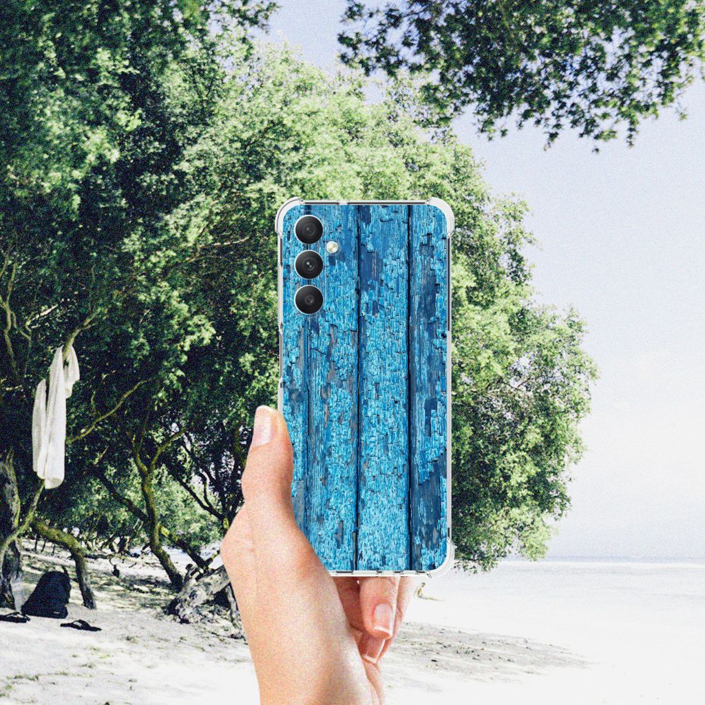 Samsung Galaxy A05s Stevig Telefoonhoesje Wood Blue B2C Telecom