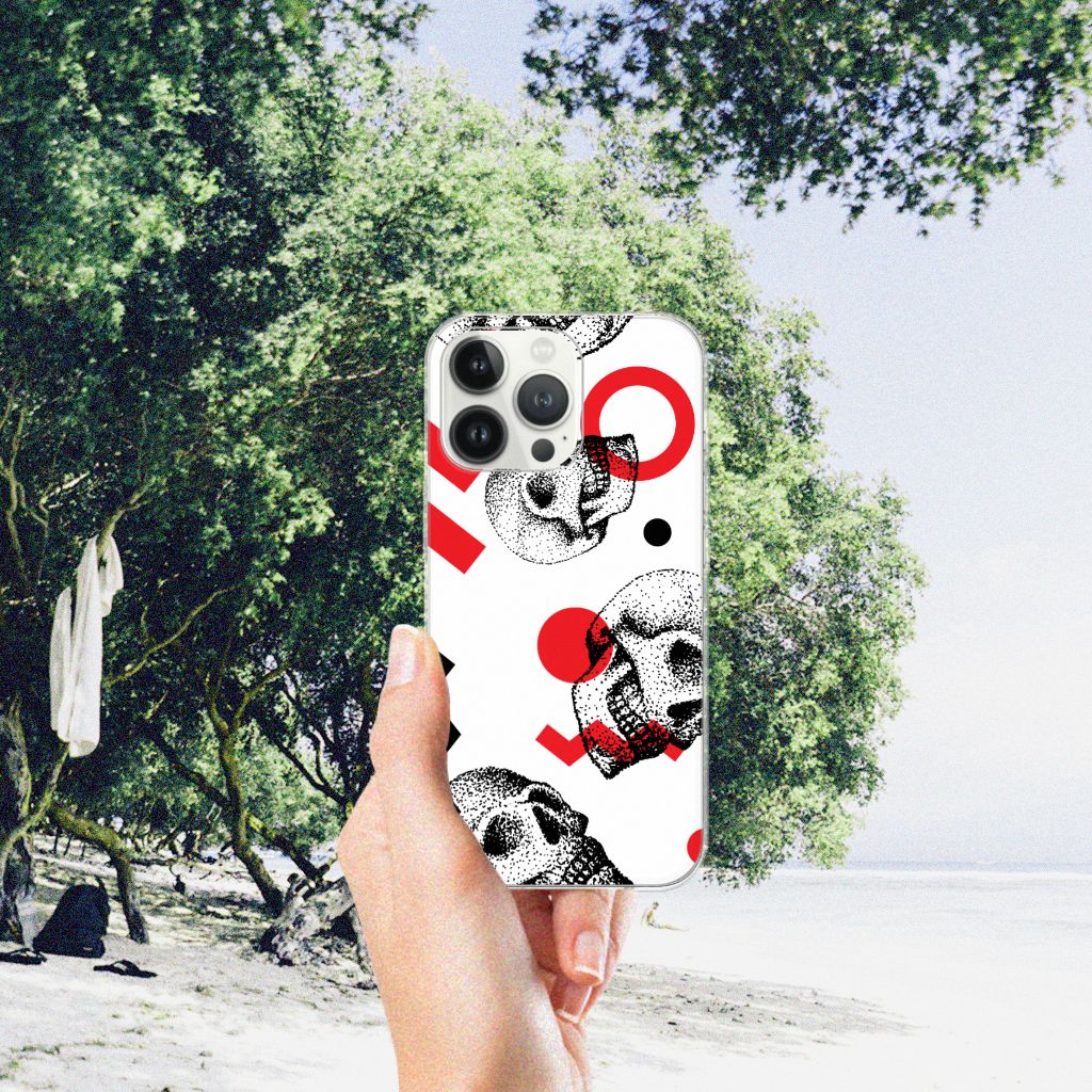 Silicone Back Case iPhone 13 Pro Max Skull Red B2C Telecom