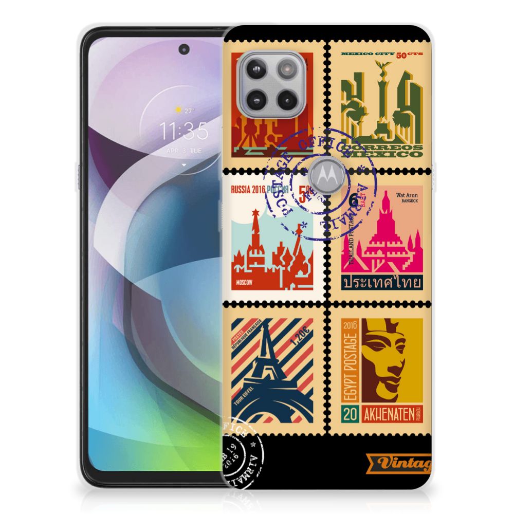 Motorola Moto G 5G Siliconen Back Cover Postzegels