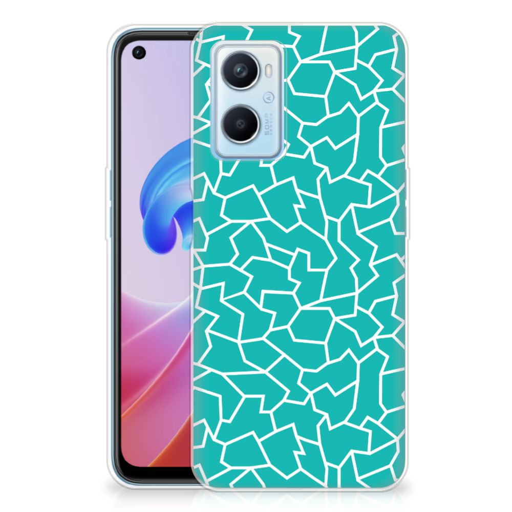 OPPO A96 | OPPO A76 Hoesje maken Cracks Blue