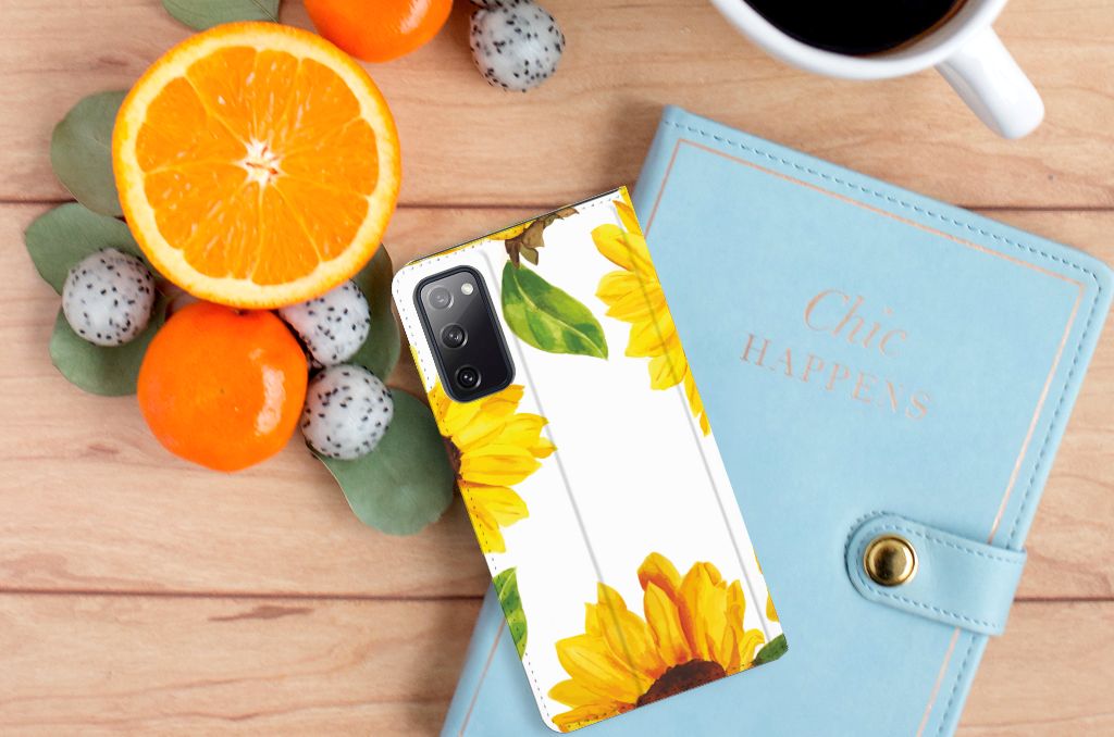 Smart Cover voor Samsung Galaxy S20 FE Zonnebloemen - B2C Telecom