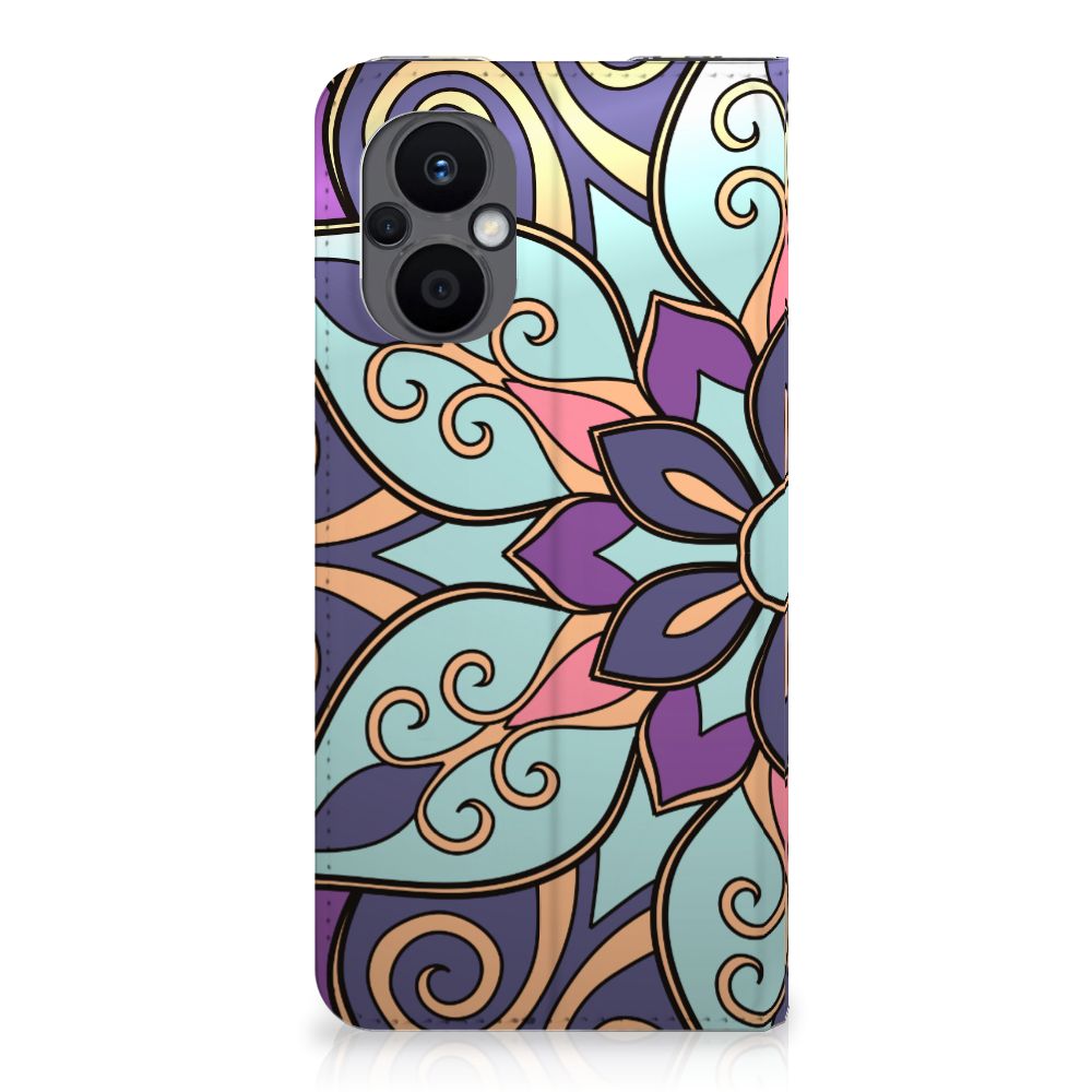 OPPO Reno8 Lite Smart Cover Purple Flower - B2C Telecom