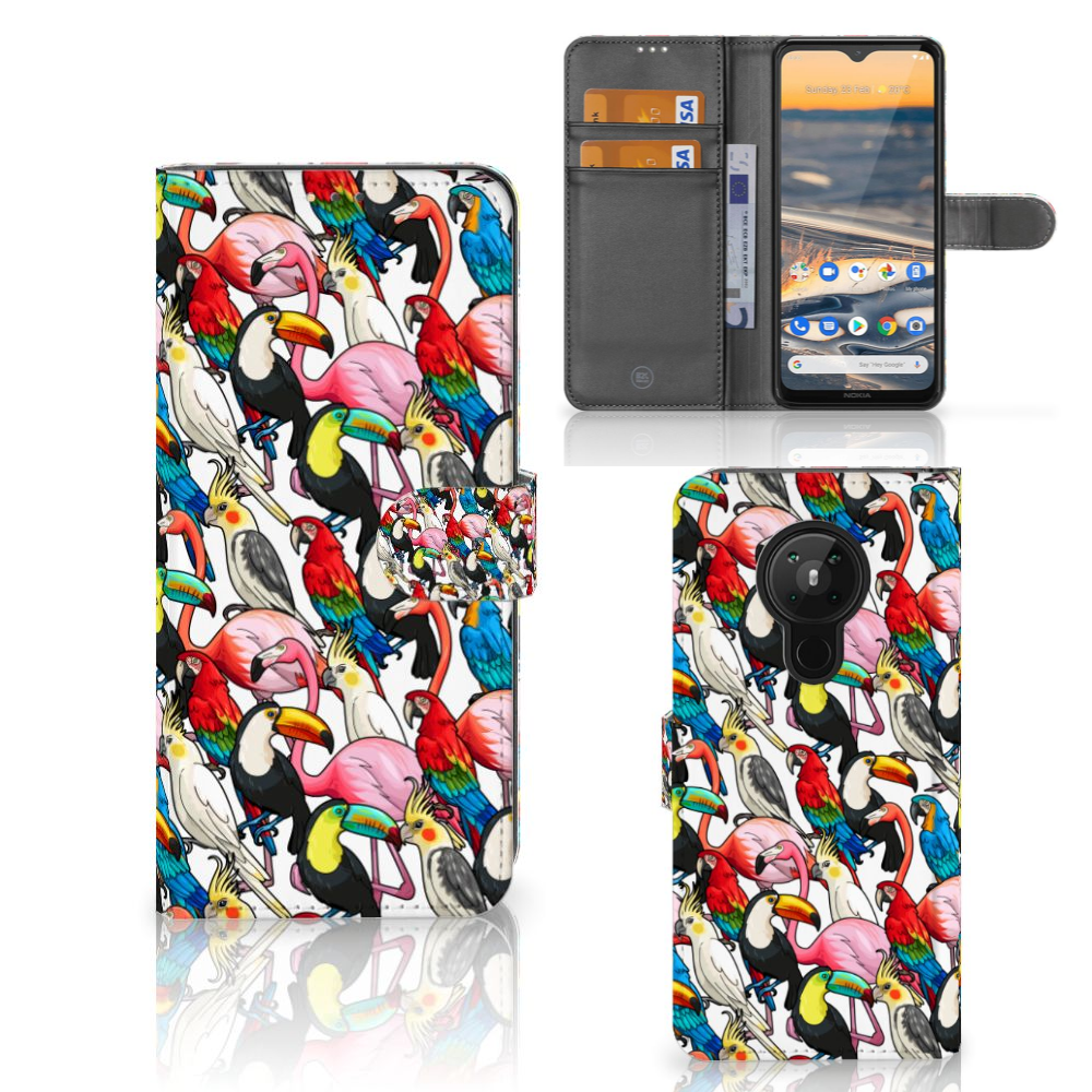 Nokia 5.3 Telefoonhoesje met Pasjes Birds