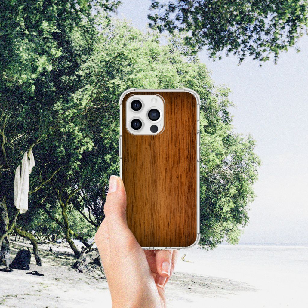 iPhone 13 Pro Max Stevig Telefoonhoesje Donker Hout - B2C Telecom