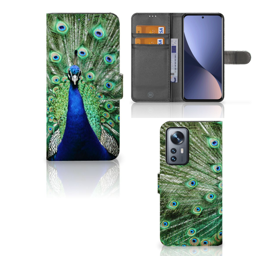 Xiaomi 12 Pro Telefoonhoesje met Pasjes Pauw