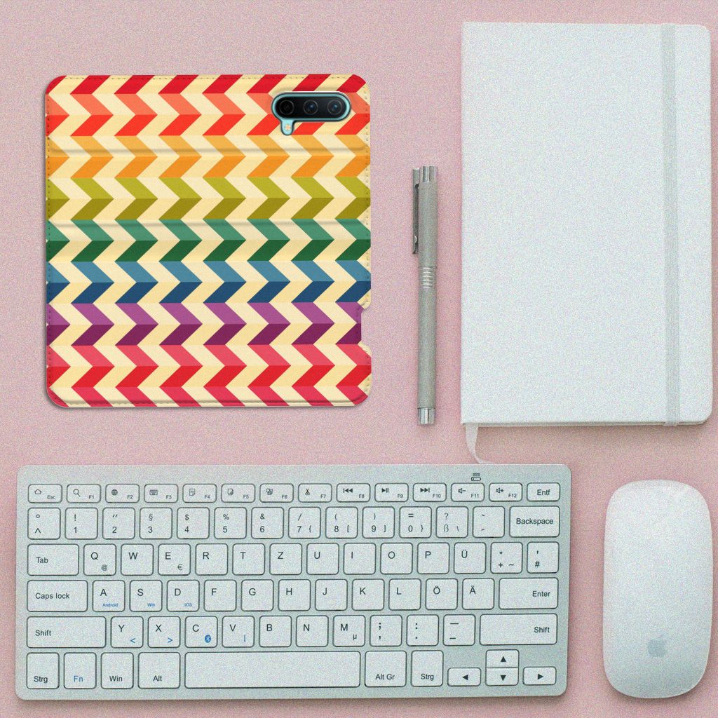 OnePlus Nord CE 5G Hoesje met Magneet Zigzag Multi Color - B2C Telecom