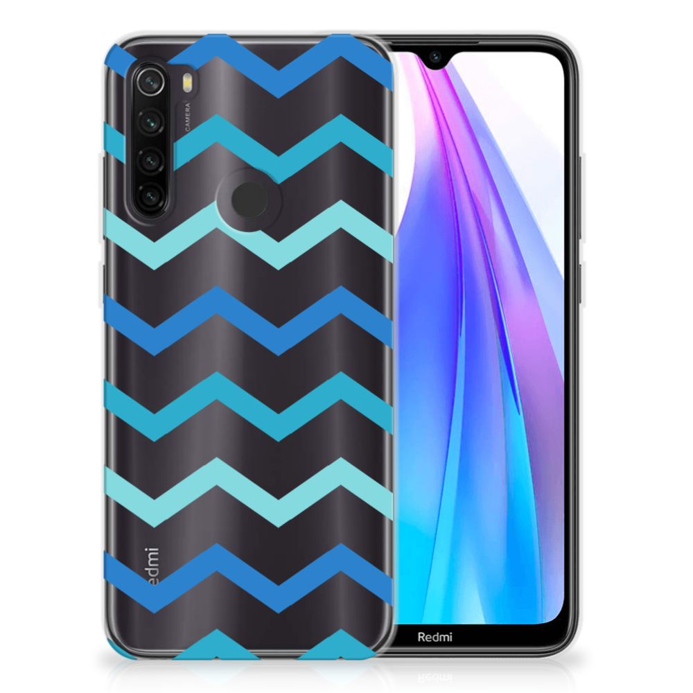 Xiaomi Redmi Note 8T TPU bumper Zigzag Blauw