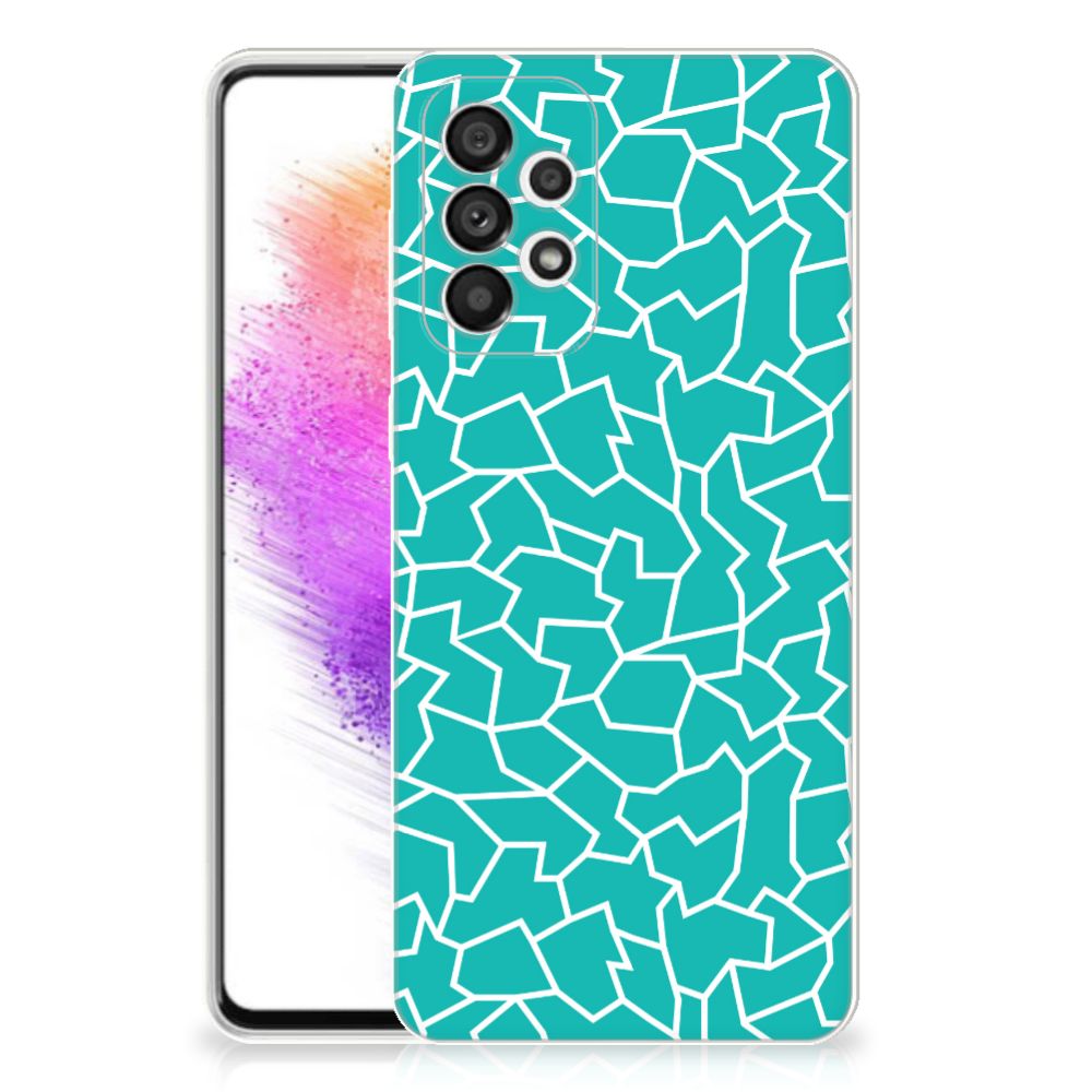 Samsung Galaxy A73 5G Hoesje maken Cracks Blue B2C Telecom