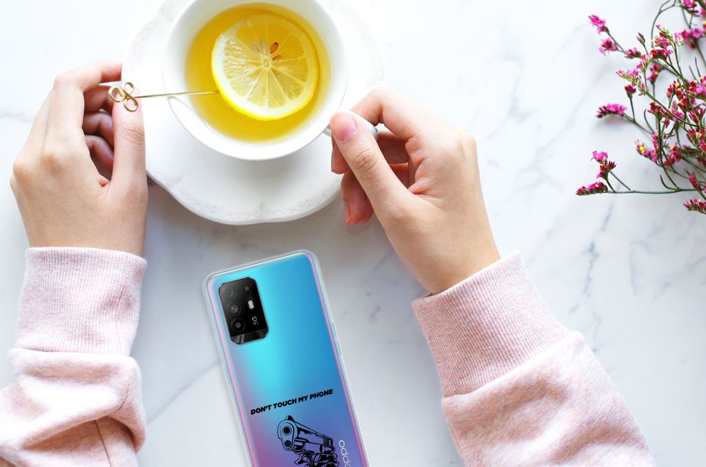 OPPO A94 5G | Reno5 Z Silicone-hoesje Gun Don't Touch My Phone B2C Telecom