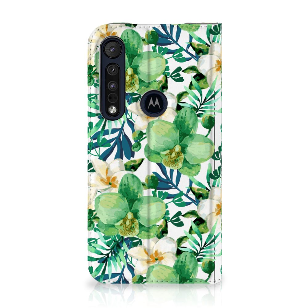Motorola G8 Plus Smart Cover Orchidee Groen - B2C Telecom