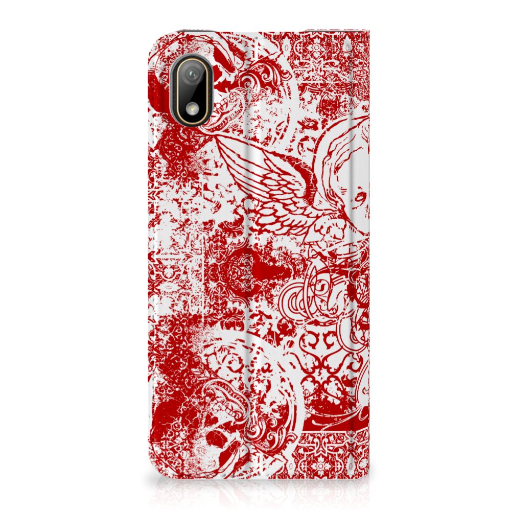 Mobiel BookCase Huawei Y5 (2019) Angel Skull Rood