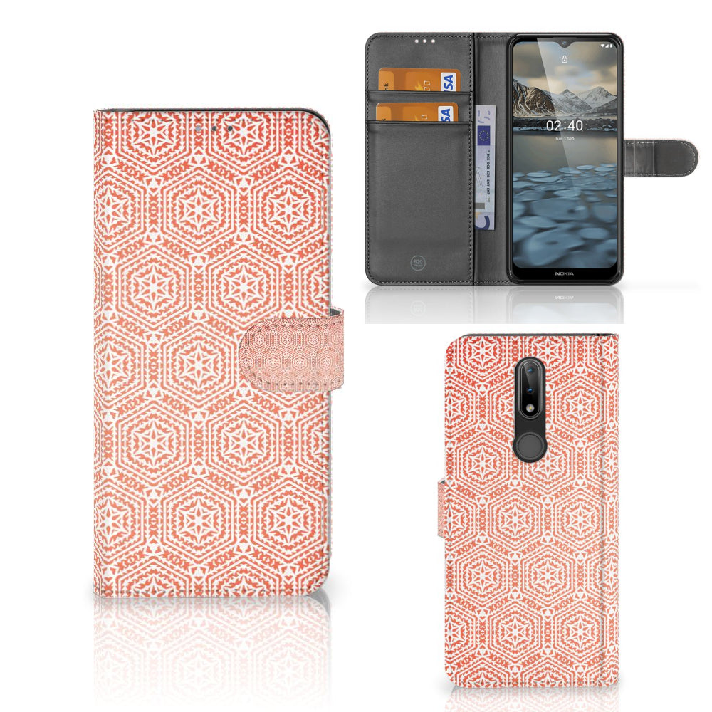 Nokia 2.4 Telefoon Hoesje Pattern Orange