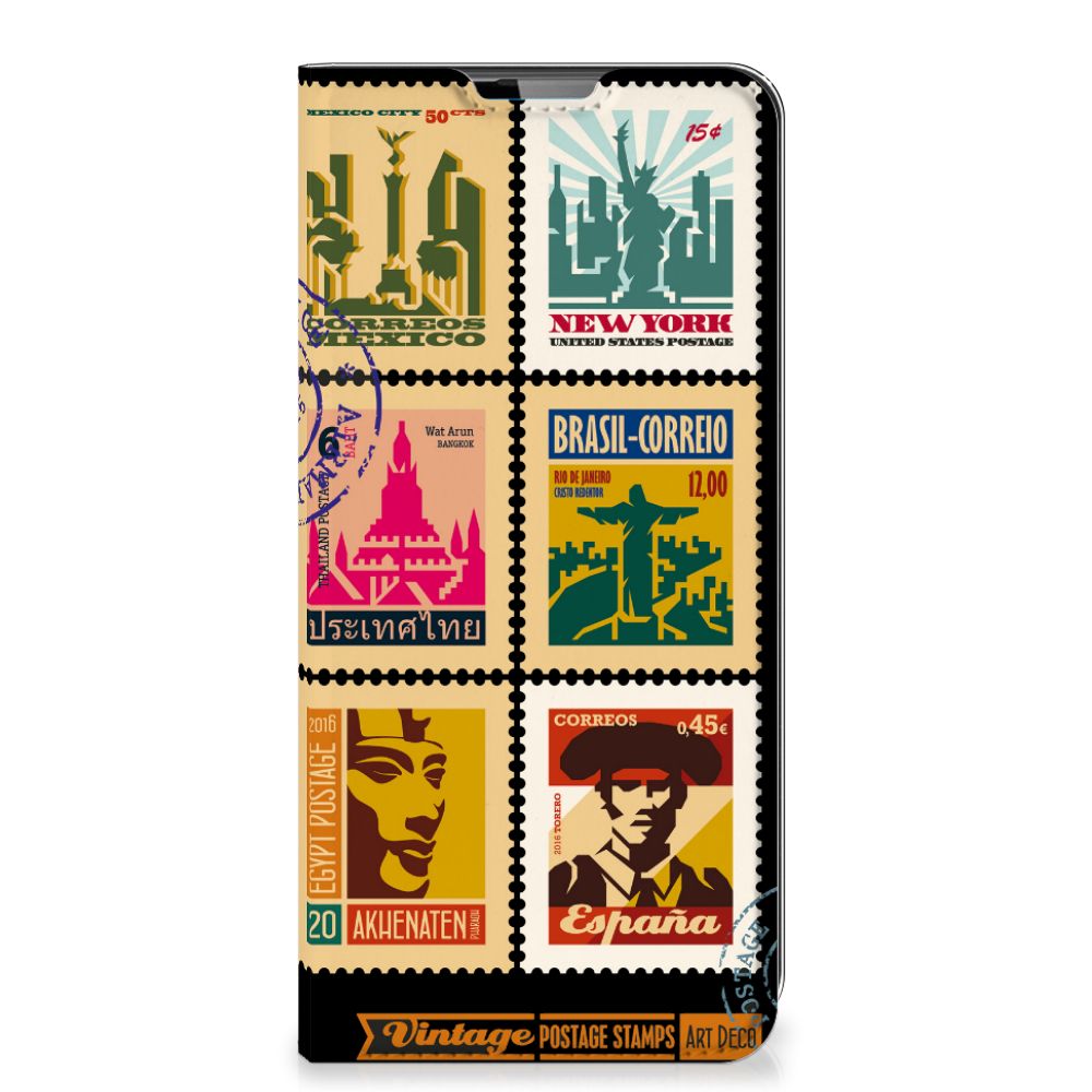 Motorola Moto G9 Plus Book Cover Postzegels - B2C Telecom