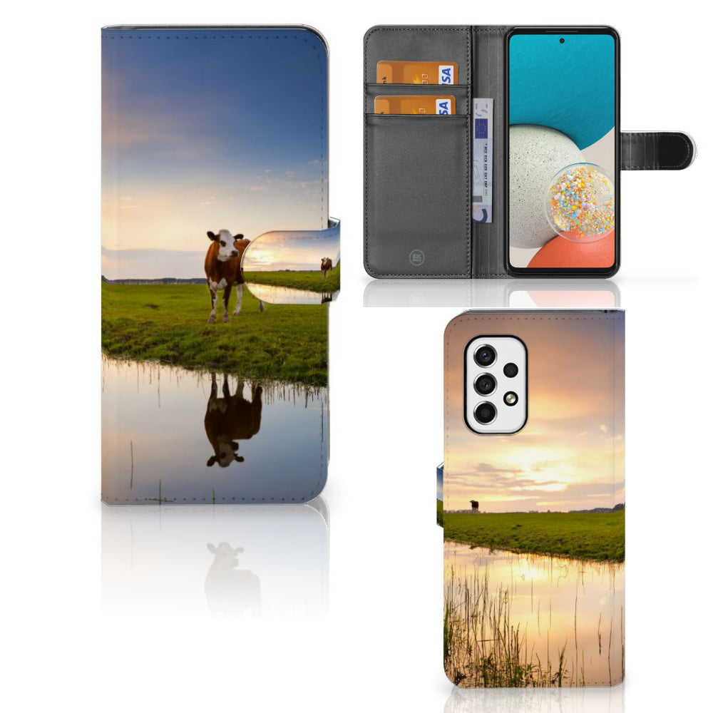 Samsung Galaxy A53 Telefoonhoesje met Pasjes Koe