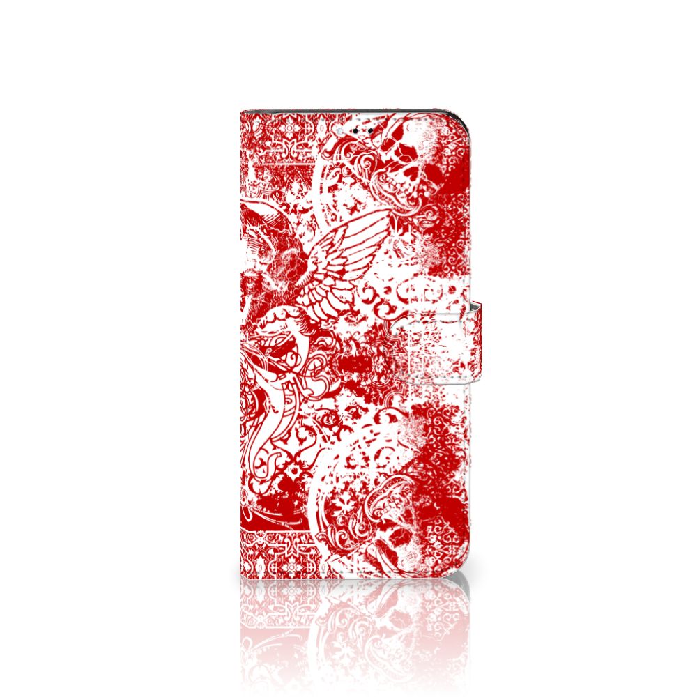 Telefoonhoesje met Naam Samsung Galaxy A23 Angel Skull Rood