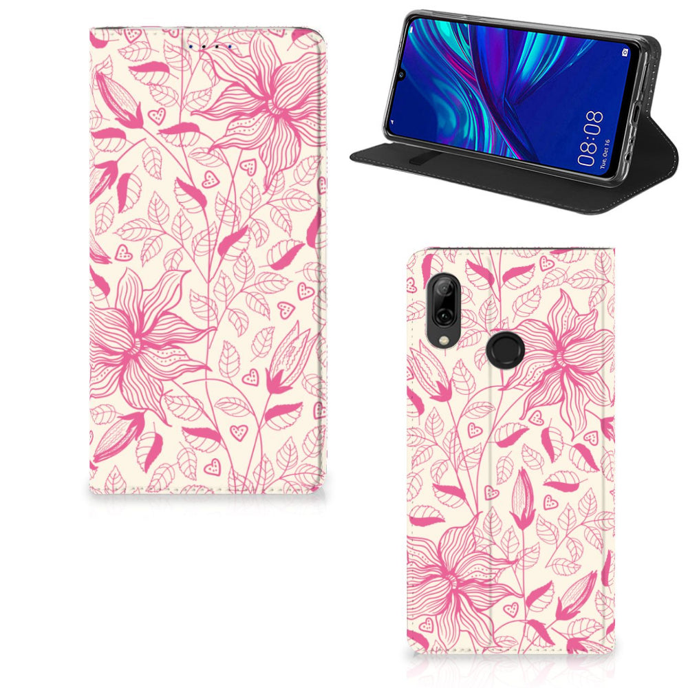 Huawei P Smart (2019) Smart Cover Pink Flowers