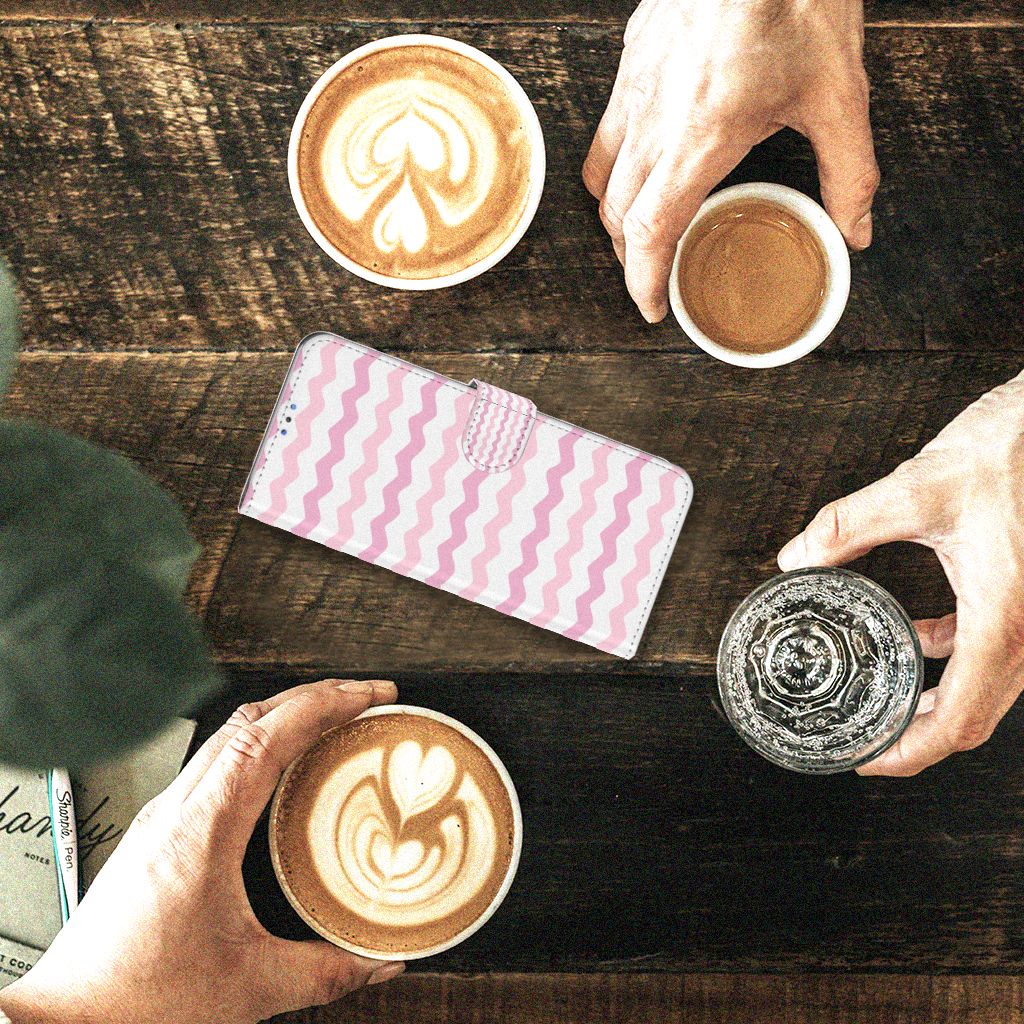 Motorola G8 Power Lite Telefoon Hoesje Waves Roze
