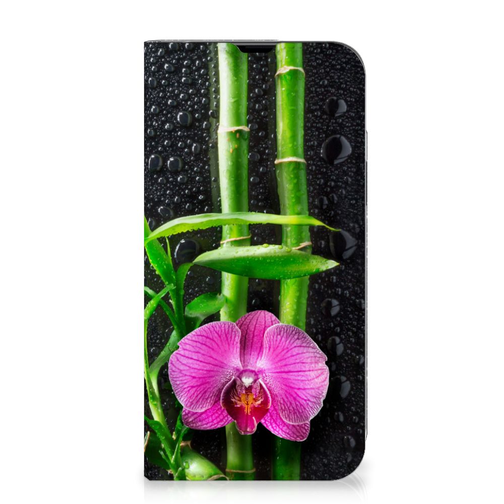 iPhone 13 Pro Max Smart Cover Orchidee met elegante orchidee en bamboe-achtergrond 🌸