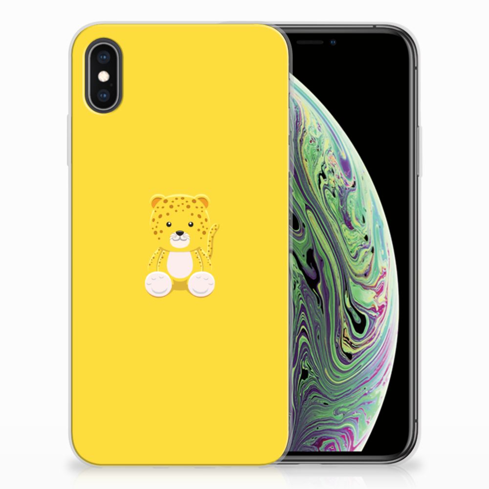 Apple iPhone Xs Max Telefoonhoesje met Naam Baby Leopard