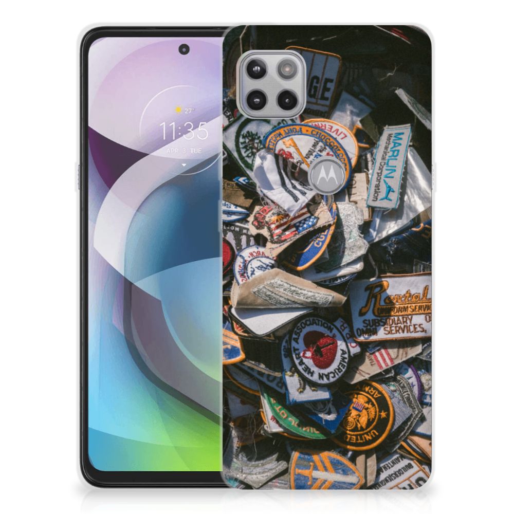 Motorola Moto G 5G Siliconen Hoesje met foto Badges