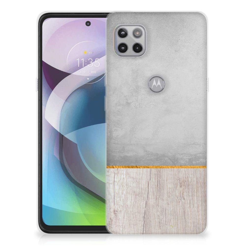 Motorola Moto G 5G Bumper Hoesje Wood Concrete