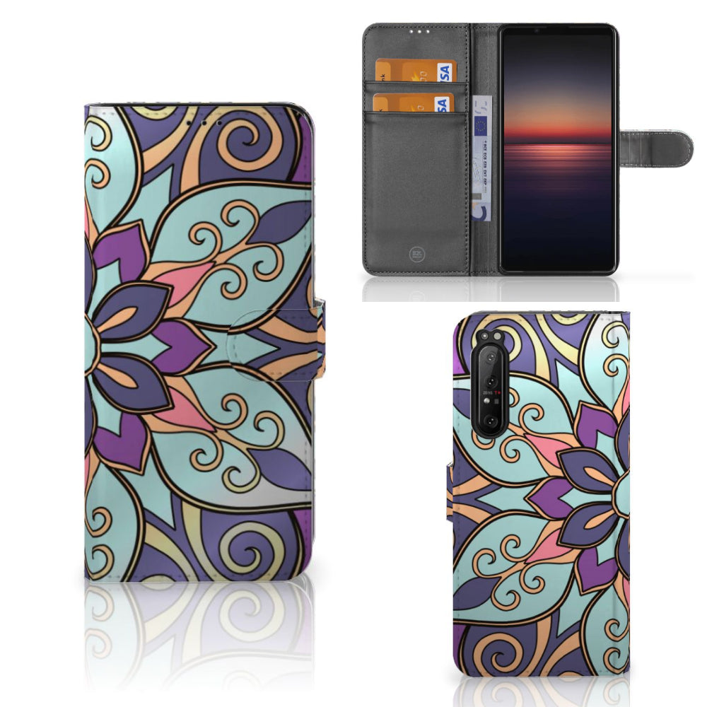 Sony Xperia 1 II Hoesje Purple Flower