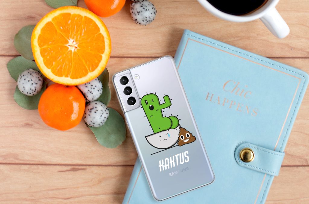 Samsung Galaxy S21 Plus Telefoonhoesje met Naam Cactus Poo B2C Telecom