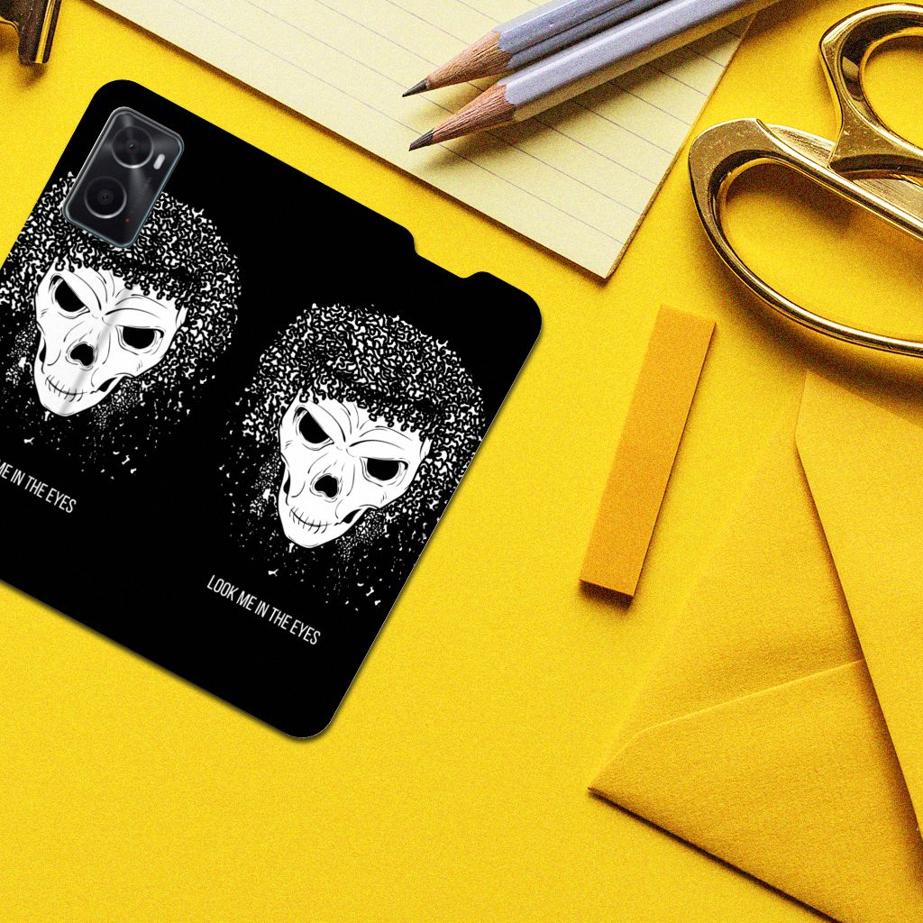 Mobiel BookCase OPPO A96 | A76 Skull Hair - B2C Telecom