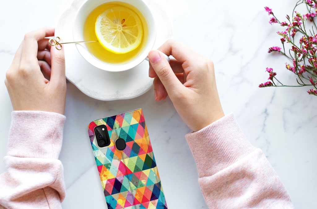 Samsung Galaxy M30s | M21 Hoesje met Magneet Geruit - B2C Telecom
