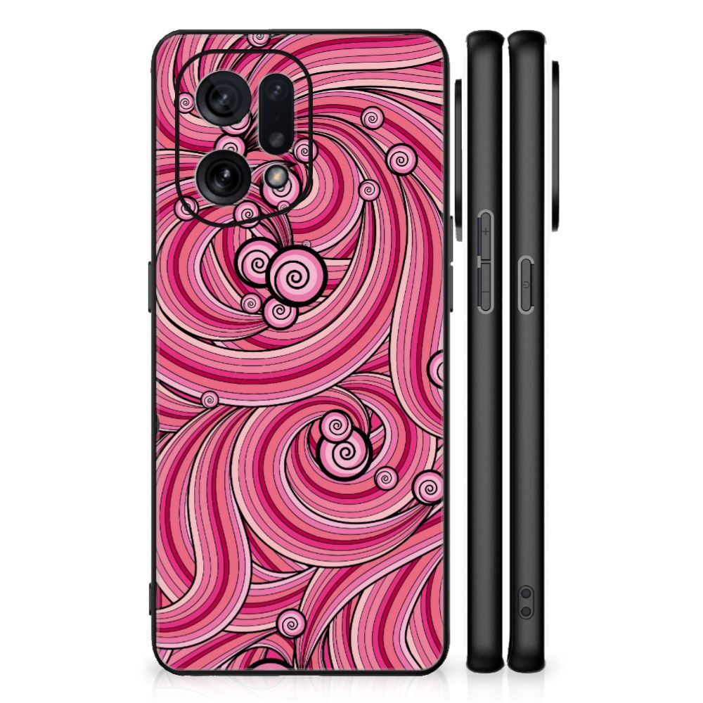 OPPO Find X5 Leuk Telefoonhoesje Swirl Pink B2C Telecom