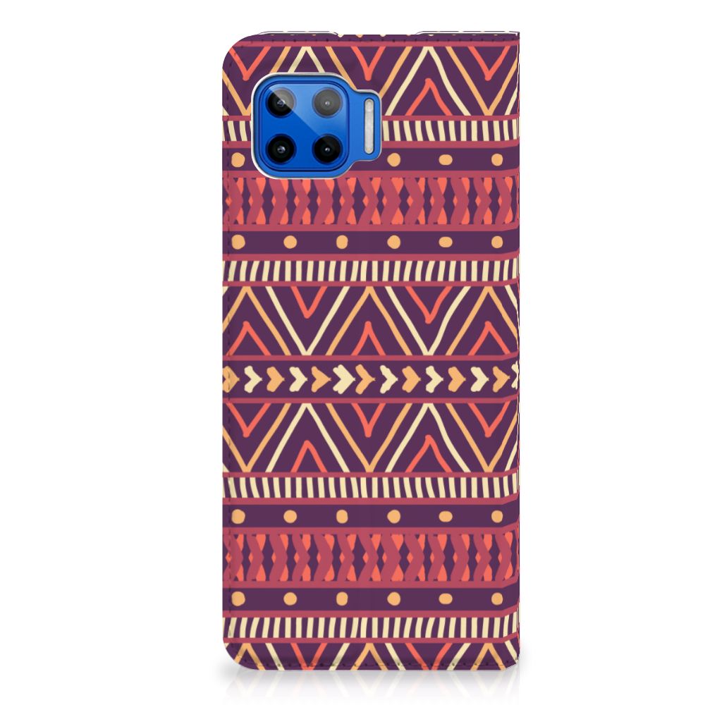 Motorola Moto G 5G Plus Hoesje met Magneet Aztec Paars - B2C Telecom