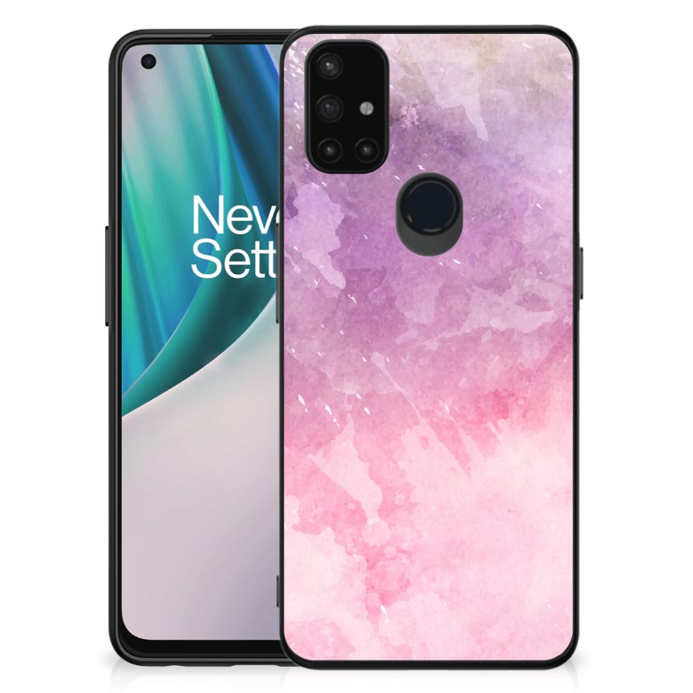 Kleurrijke Telefoonhoesje OnePlus Nord N10 5G Pink Purple Paint